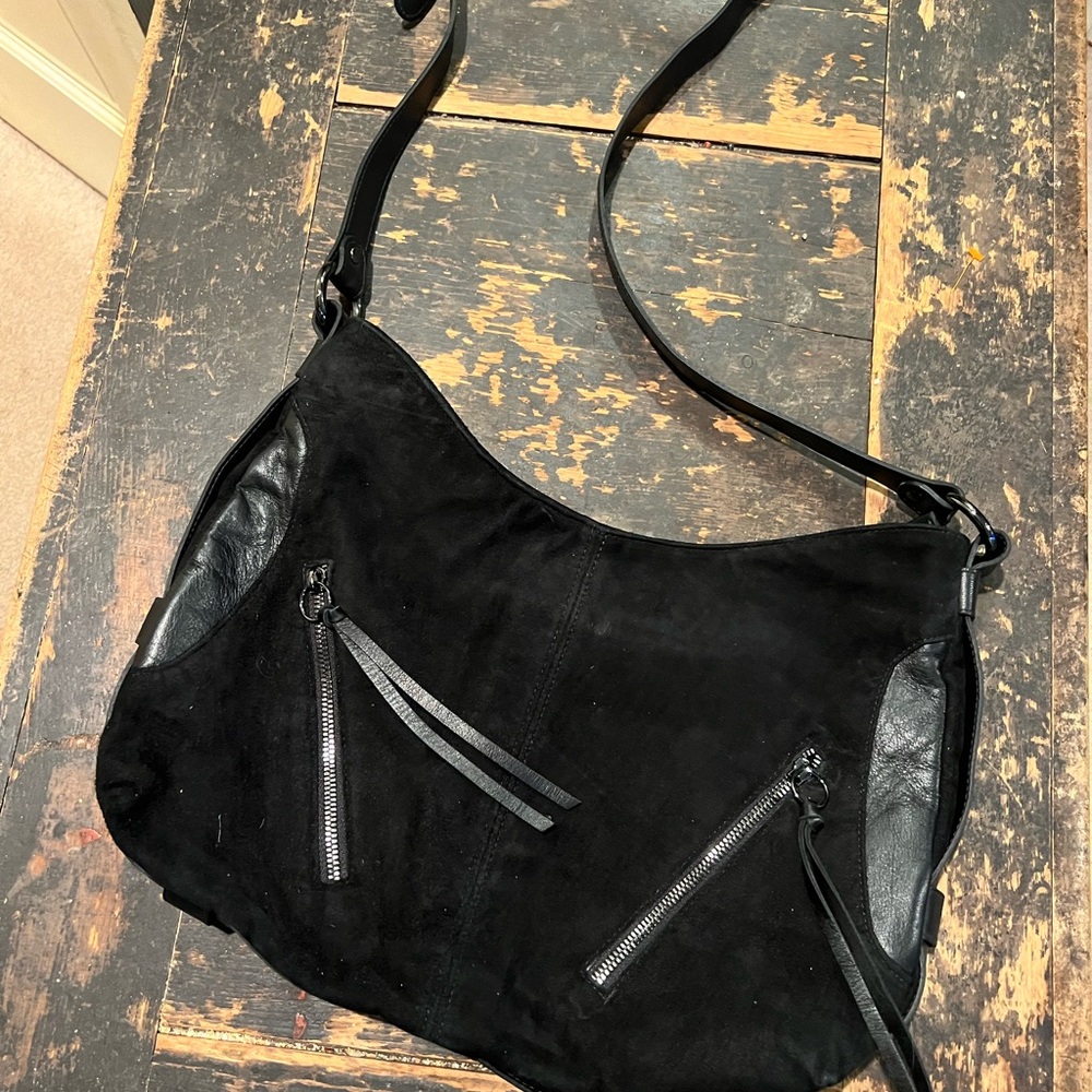 Suede and leather shoulder bag!